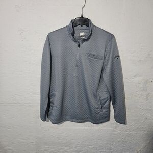 Callaway Golf Quarter-Zip Pullover Men's XL Grey diamond-quilted Athletic